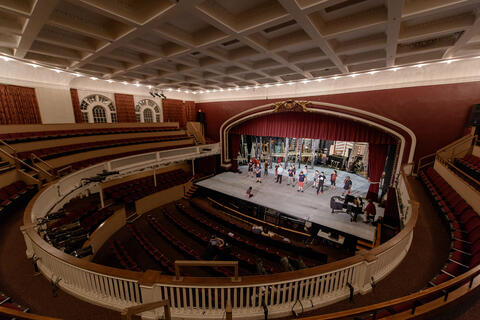 Theatre students on stage.