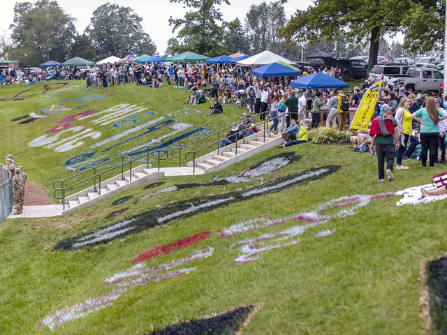 Tailgating on the lawn for homecoming game.