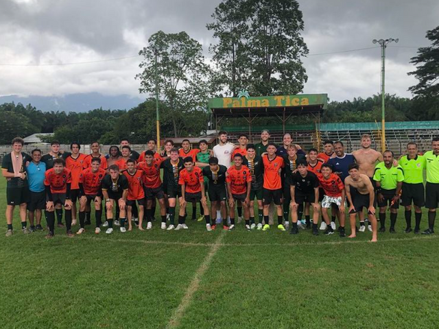 Team photo of men's soccer in Costa Rica.