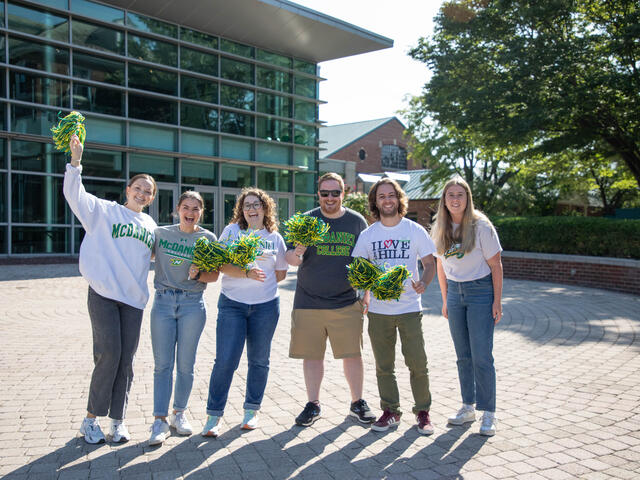 Cheerful admissions team members