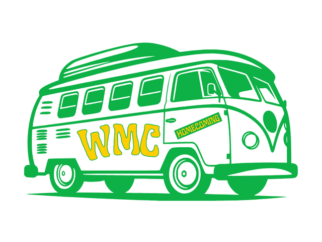 Volkswagen bus w/ WMC homecoming on the side.