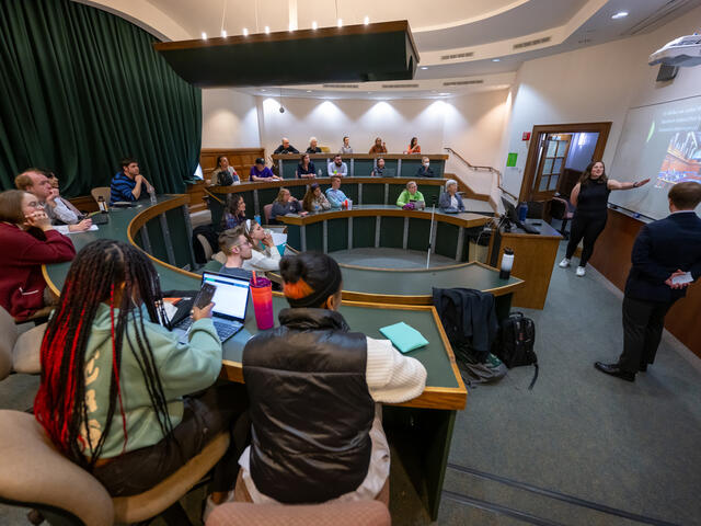 classroom discussion, Hill Hall, McDaniel College