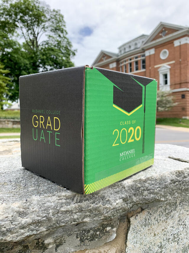 McDaniel graduates were mailed their celebration in a box.