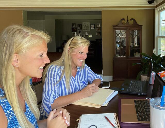 Brittany Tyler, clinic mentor, and Mel Rhoads, adjunct professor for the McDaniel College Reading Clinic and reading specialist at Carroll County Public Schools’ Mechanicsville Elementary School, virtually meet with McDaniel Reading Specialist students.