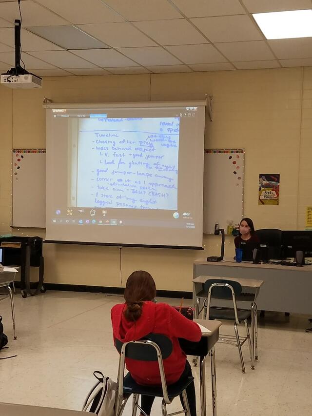 Carroll County Public Schools teacher Rose Sparks '20 teaches class at East Middle School. 