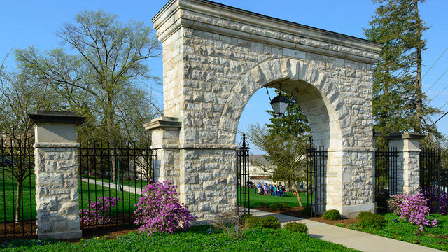 Ward Memorial Arch in springtime