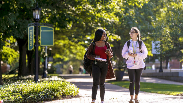 Students walking on campus