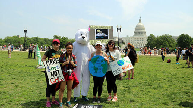 McDaniel students at the Peoples Climate March in April 2017